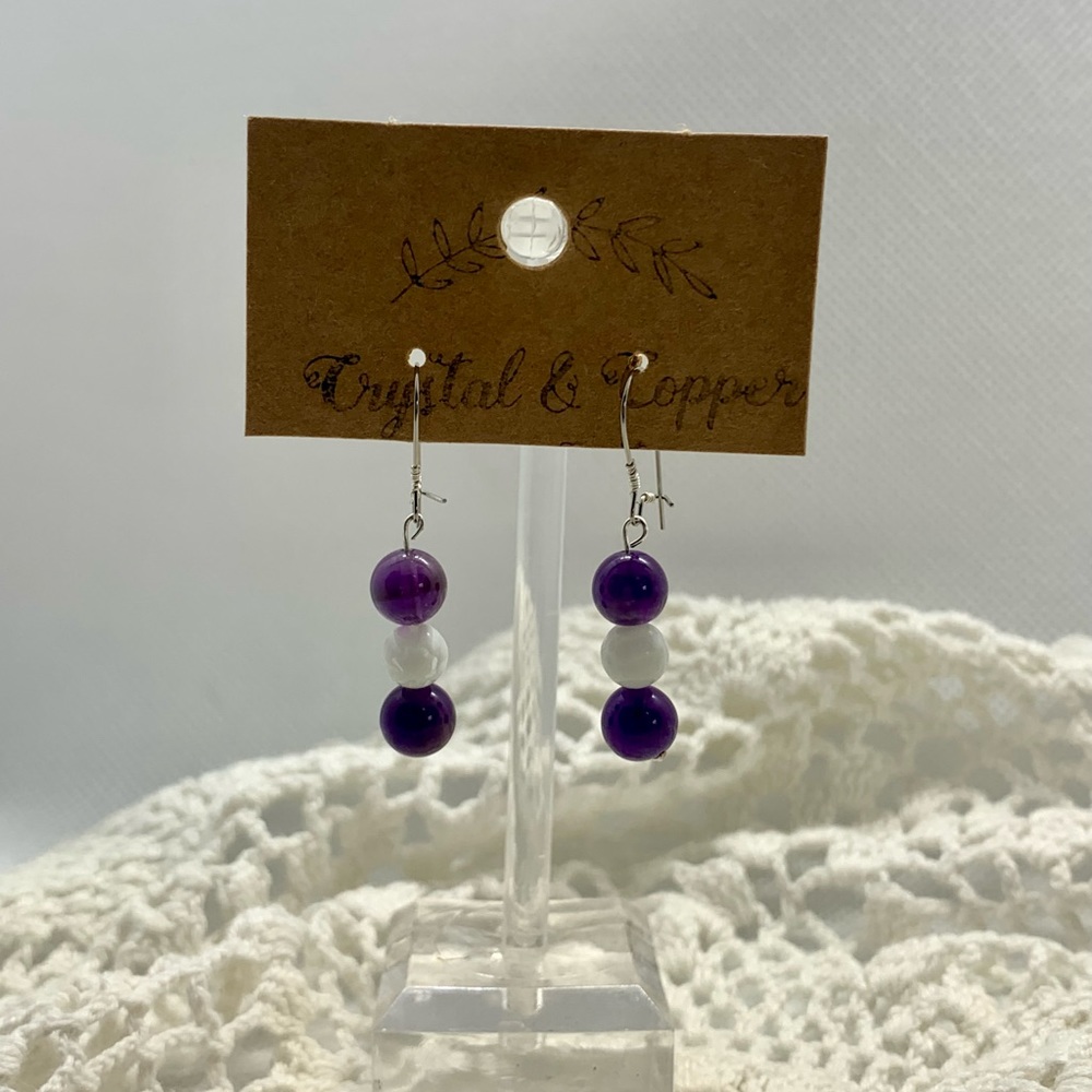 Amethyst & Millefiori Dangles (Handcrafted, NWT)